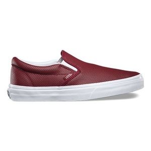 Perforated leather slip on vans